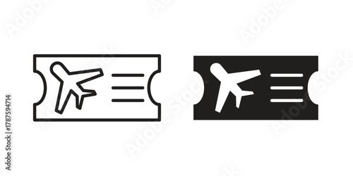 Plane Ticket icon for web design, mobile apps