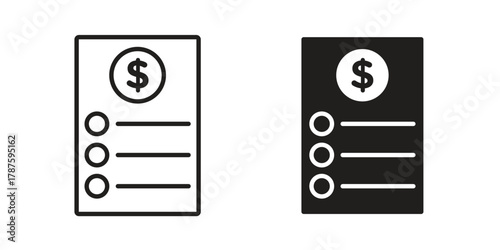 Price list icon for web design, mobile apps