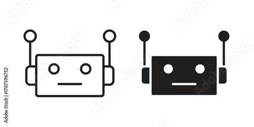 Robot icon for web design, mobile apps