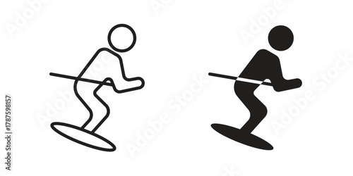 Skii icon for web design, mobile apps