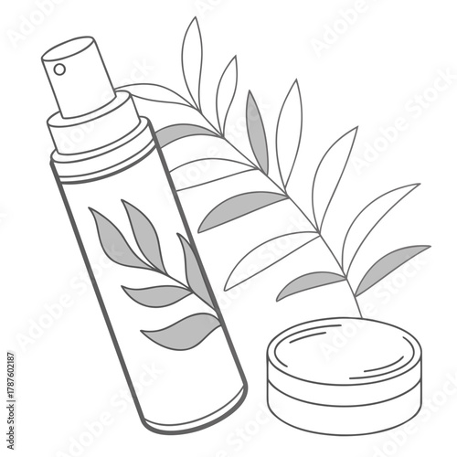Cosmetic products with leaves for skincare routine