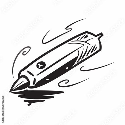 Illustration of a soldering iron with smoke