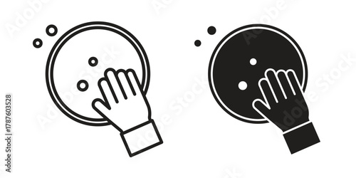 Washing dishes icon for web design, mobile apps