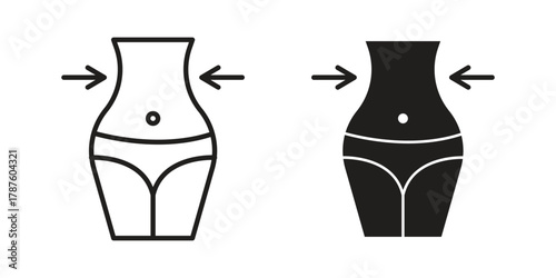 Women waist icon for web design, mobile apps