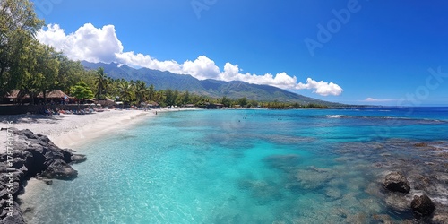 Fototapeta Naklejka Na Ścianę i Meble -  Boucan Canot beach on reunion island a picturesque.
