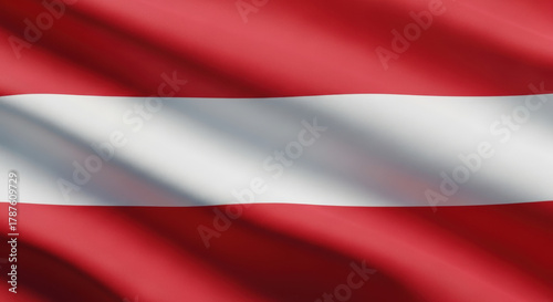 Free Download Vibrant Austrian Flag with Red and White Horizontal Stripes Gracefully Waving - GFXLoad