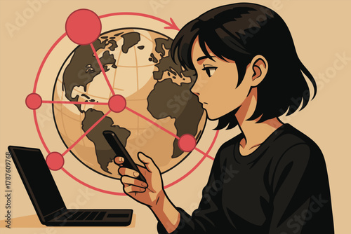 Global communication and internet concept vector