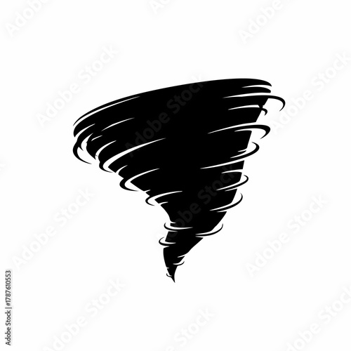 tornado vector silhouette with white background