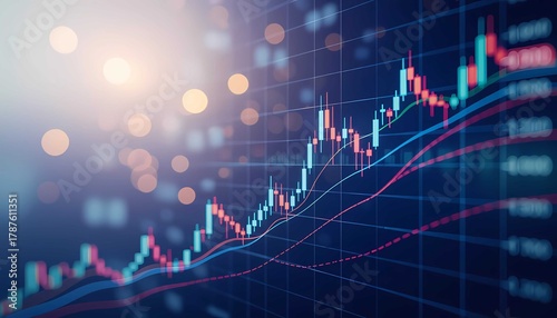 Stock trading illustration showing currency exchange, investor strategy, financial report, money, and economic growth trends