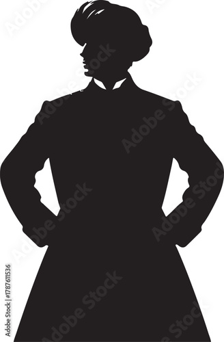 A silhouette of a male figure, likely from the 1800s, dressed in Turkish fashion. The individual is in a formal pose.