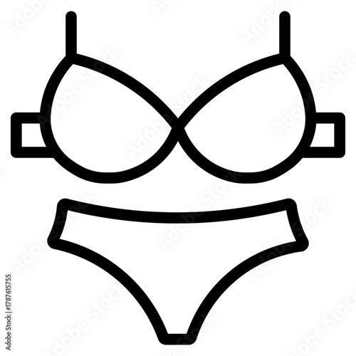 Bra of underwear vector outline icon. Isolated outline icon lingerie. Vector illustration bra of underwear on white background.