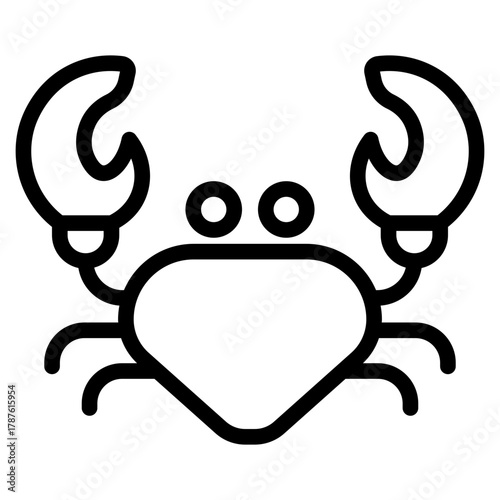 Crab vector icon, crab sign on background