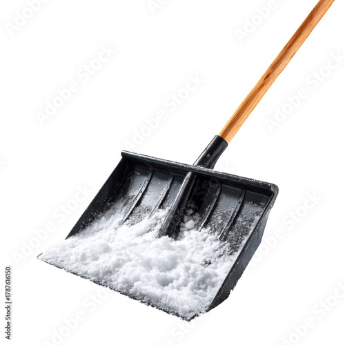 Winter snow removal tool designed for efficient snow clearing on a transparent background, cut out