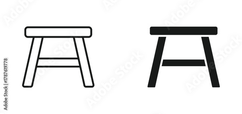 Stool icon set, vector illustration .