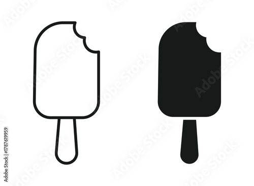 bitten ice cream bars icon , vector illustration .