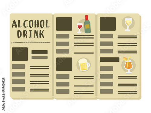 アルコールドリンク　メニュー　イラスト