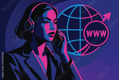 Global communication and internet concept vector
