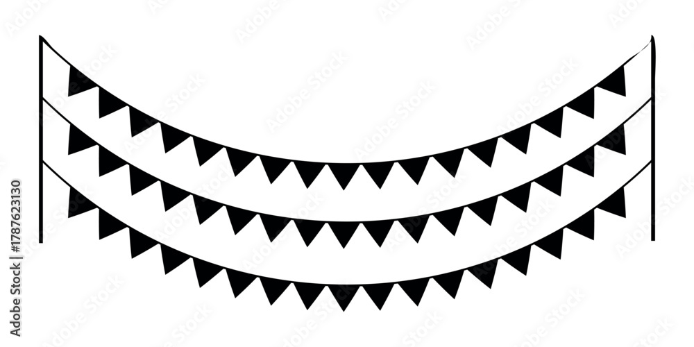 Fototapeta premium Bunting flags banner best for Birthday party and carnival garland decoration.