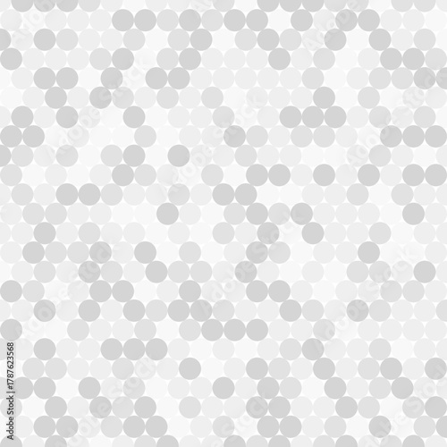 Seamless geometric pattern of overlapping circles in shades of gray