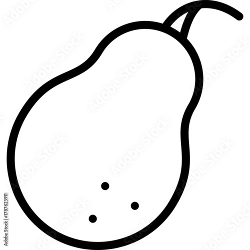 pear icon illustration design with outline