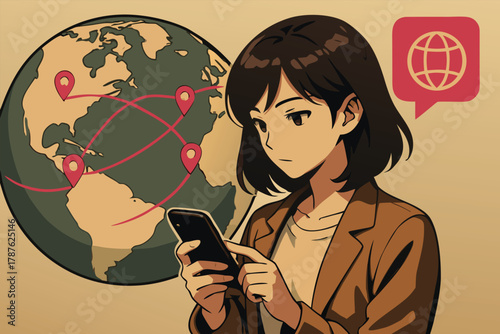 Global communication and internet concept vector