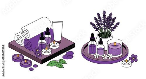 Spa day essentials lavender aromatherapy and relaxation concept
