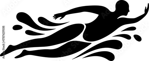 swimmer silhouette vector illustration