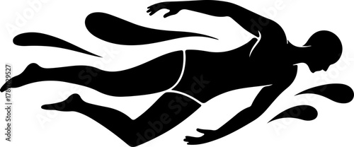 swimmer silhouette vector illustration