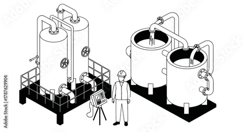 Industrial water treatment plant system process engineering design