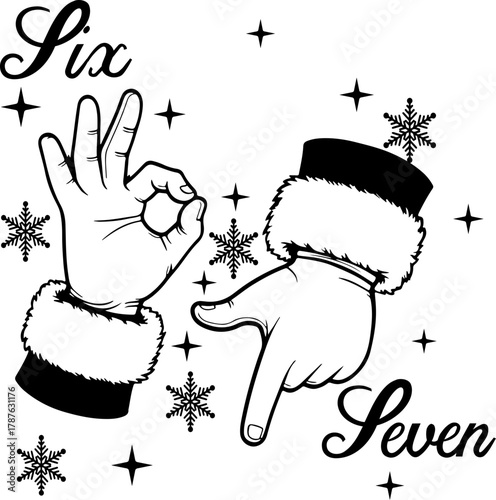 Six seven meme Christmas svg, Santa Six seven meme svg