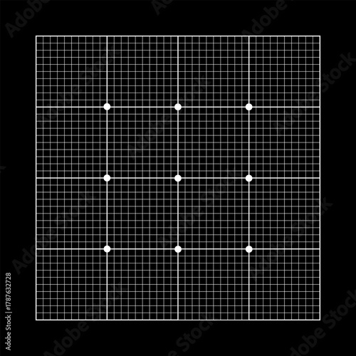 Millimeter Grid Blueprint Black Background Square Paper. Technical Dot Graph Texture Graph Pattern
