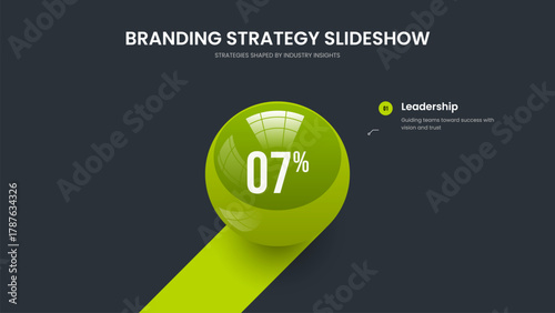Investor Strategy One Option Graph Frame Design. Consulting Portfolio Slide Template Vector Illustration. Visual Briefing 1 Element Infographic Slideshow Layout.