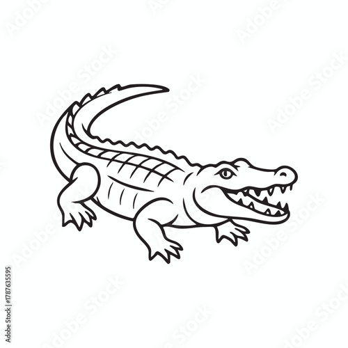 Cartoon alligator with open mouth