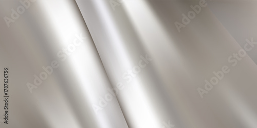 Silver metallic wave background with smooth gradient texture. modern creative trendy design