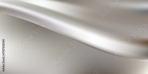 Silver metallic wave background with smooth gradient texture. Modern trendy design in Vector Illustration