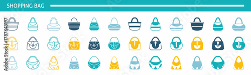 set of colorful shopping bag icons. Stock vector.