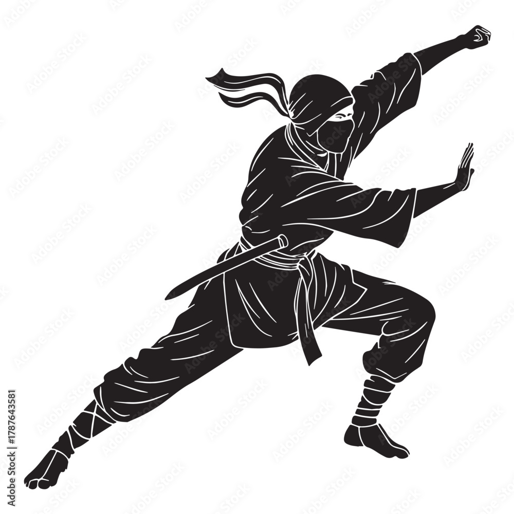 Fototapeta premium Black apocalyptic Silhouette Vector, High Quality Illustration on White Background