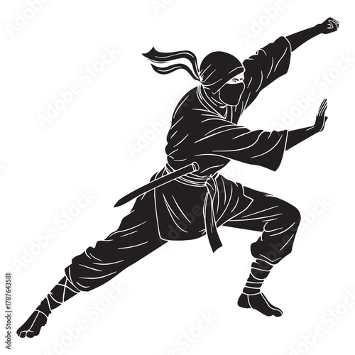 Black apocalyptic Silhouette Vector, High Quality Illustration on White Background