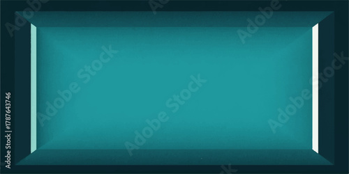 Empty room 3D render with a blank green screen wall, spotlights, and space for design and decoration