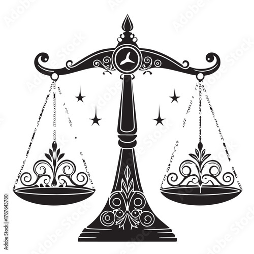 Black libra Silhouette Vector, High Quality Illustration on White Background