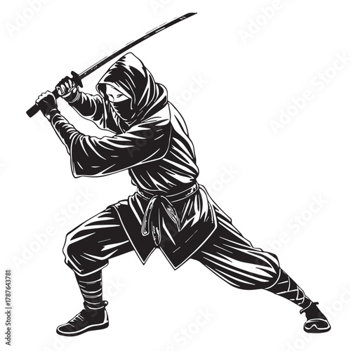 Black apocalyptic Silhouette Vector, High Quality Illustration on White Background