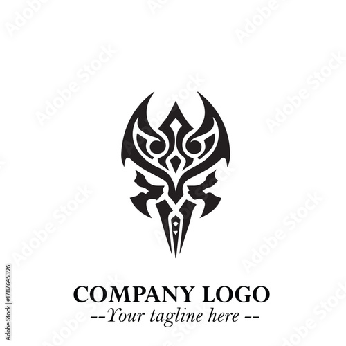 Head of Dracula Logo Symbol in Black on the White Background with Horror Minimal Vector Design