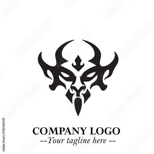 Head of Dracula Logo Symbol in Black on the White Background with Horror Minimal Vector Design