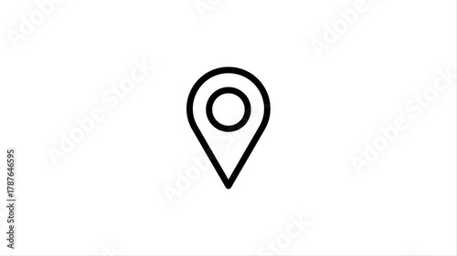 location line icon loop animation on white background. gps, pin, pointer symbol animation video 
