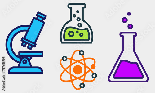 Science laboratory equipment and scientific research tools.
