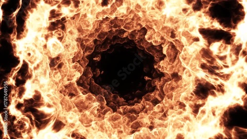 Fire Explosion Portal Reveal and Collapse Animation