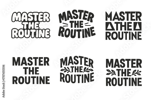 Creative Lettering Grid. Master the routine. Set lettering. harmonious lettering variations of the same emblematic concept, each with different artistic