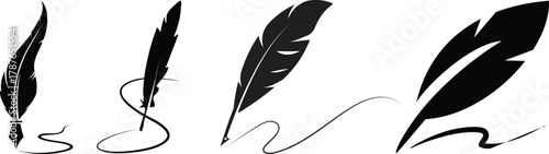 Pen Icon set.Pen Line Icon with Editable Stroke and Pixel Perfect.classic hand writing tool for calligraphy.Copywriting Related Vector, pen logo silhouette vector design template premium, sign up icon