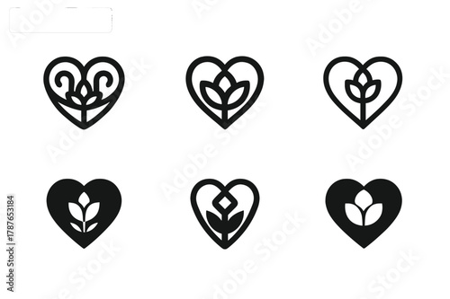 Logo Variations Grid. Post mockups for client approval. Set Logo of Post mockups for client approval: Social feed frame. Icon set. harmonious logo variations