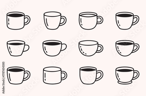 Coffee cup icons set
